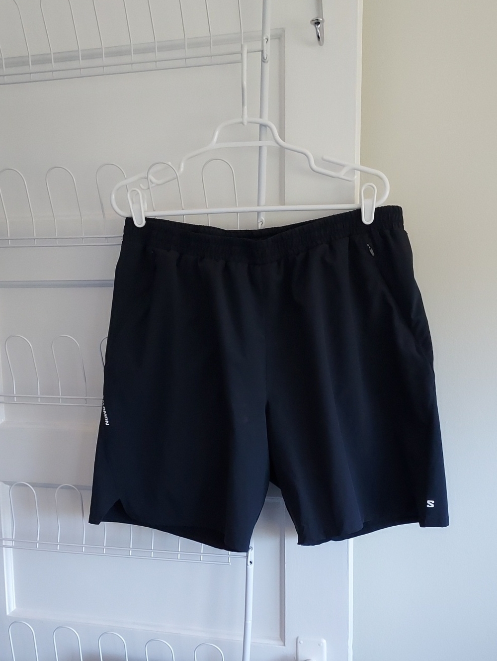 Salomon Running Shorts Black Lined Hiking Trail Athletic Outdoor Run Active